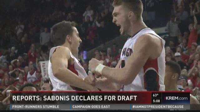 Gonzaga Bulldogs sophomore Domantas Sabonis declares for NBA draft