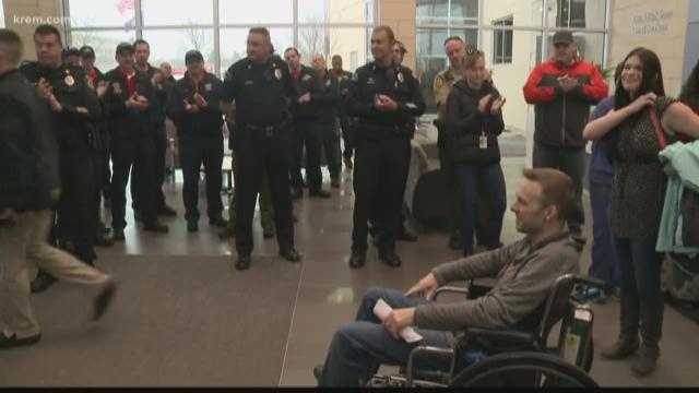 Coeur Dalene Police Officer Shot In Line Of Duty Heads Home Thanks