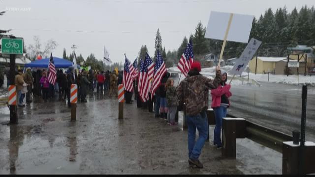 In a small town in N. Idaho, gun rights and gun control activists held competing rallies